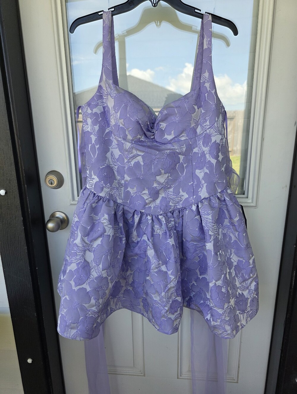 B. Darlin Floral Fit & Flare Dress Juniors 13/14 Lilac Sleeveless Party NWT $139 - Picture 4 of 12